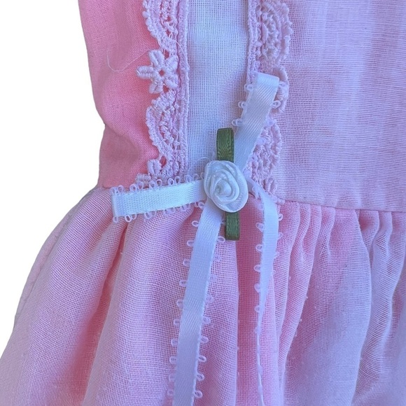 Vintage Betty Oden Full Circle Rosette Lace Party Pageant Dress Bubble Gum Pink - Picture 8 of 16